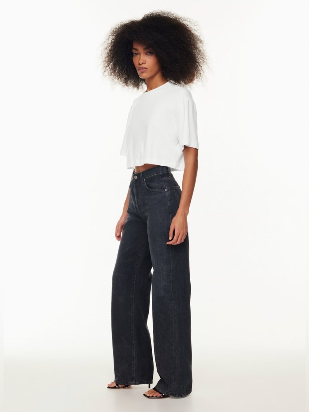 CITIZENS OF HUMANITY COH Annina High Waist Relaxed Wide Leg Jeans Black Sz 26 - Picture 1 of 16